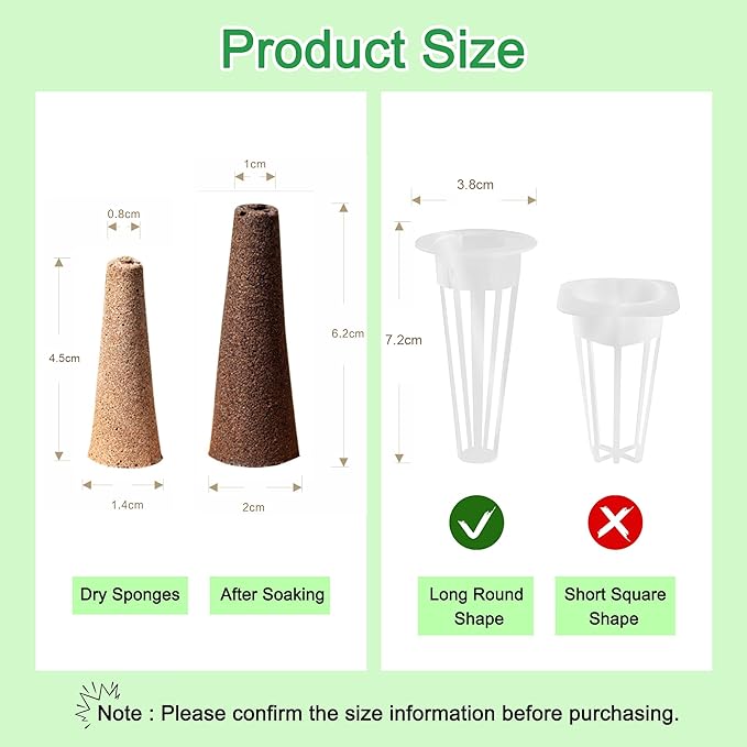 80pcs Hydroponics Grow Sponges Replacement Seed Pods Compatible with AeroGarden, iDOO Refill Pods for Indoor Plants, Seed Starter pods, and Hydroponics Growing System Supplies