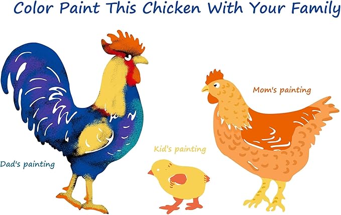 TT & MM Christmas Chicken Gifts for Women/Men,Metal Chicken Yard Decor 3 Pcs Rooster Decorations Garden Stakes,Hen/Chicks Silhouette Statues for Yard Art,Backyard,Patio,Lawn,Outdoor Decor