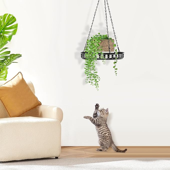 PIKAMAO Plant Hanger Indoor Outdoor 3 Pack, Hanging Planter for Indoor Outdoor Plants, Hanging Plant Holder Shelf, Hanging Basket, Decorative Metal Plant Holder