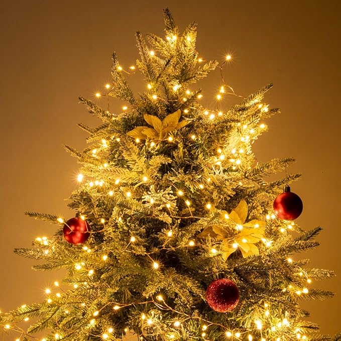 Plug in Firecracker Lights 20FT 200 LED Warm White Copper Wire Indoor Cluster Fairy Lights with Remote Timer for Bedroom, Living Room, Tree, Garden, Porch, Patio, Backyard, Christmas Tree