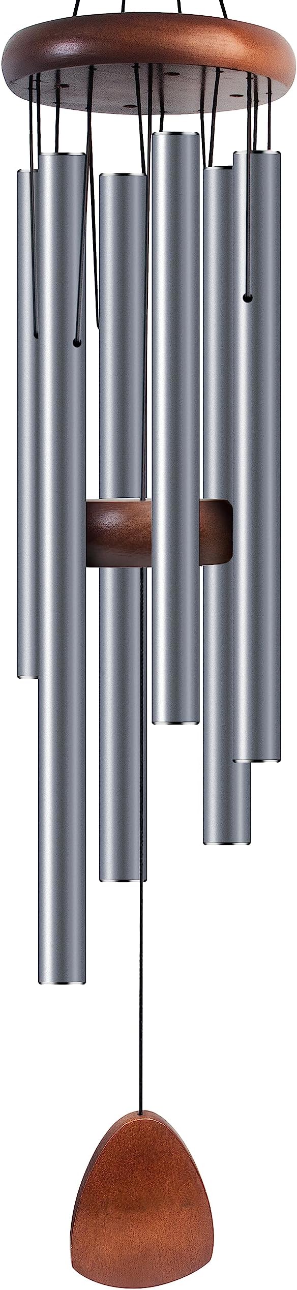 Bursvik Large Aluminium Wind Chimes 37 Inches to Create a Zen Atmosphere Suitable for Outdoor, Garden, Patio Decoration. Classic Wind Chimes with Wind Catcher Suitable as A Gift for Unisex(Blue Grey)