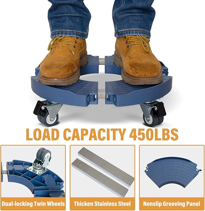 DOFIMATE 2 Pack Rolling Plant Stand with Wheels,15-21’’Adjustable Heavy Duty Plant Caddy with Wheels for Indoor Outdoor Planter Dolly Lockable