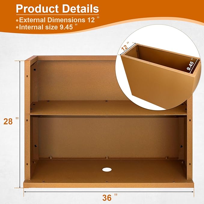 Meyoppm Corten Steel Planter Box 36"x12"x28", Rustic Metal Planter with Partitions & Drainage Holes, Frost Rust Resistant Heavy Duty Planter for Patio Garden Indoor Outdoor Commercial Decor