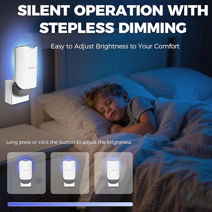 Fruit Fly Traps for Indoors, Flying Insect Trap Indoor Plug-in Gnat Traps for House, Mess-Free Mosquito Trap Bug Zapper Captures for Fruit Flies Uses Blue & UV Light with 5 Refills