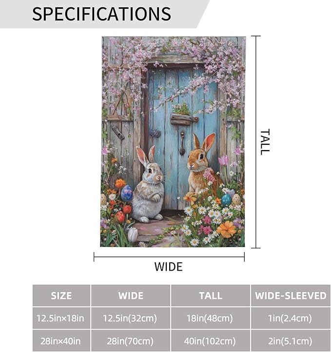 Easter Garden Flag 12x18 Inch Double Sided All-Weather Polyester Outdoor Flag For Patio Lawn Yard And Garden Welcome Decor