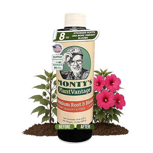 PlantVantage Root & Bloom Liquid Fertilizer - Concentrated Liquid Plant Fertilizer for Strong Roots & Bigger Blooms, Plant Food for Trees, Flowers & Vegetables, Soil or Foliar Application, 8 oz
