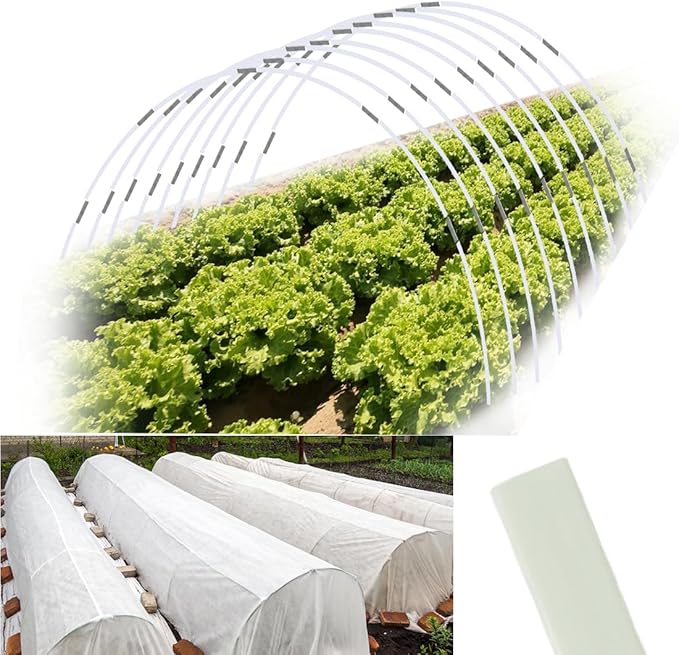 Greenhouse Hoops 36pcs, Sunwuk Garden Hoops for 1-3.5ft Wide Raised Bed, 9 Sets of 5.6ft Long Super Bendable Fiberglass Support Hoops Frame, Mini Greenhouse Strip for Row Cover (S Size)