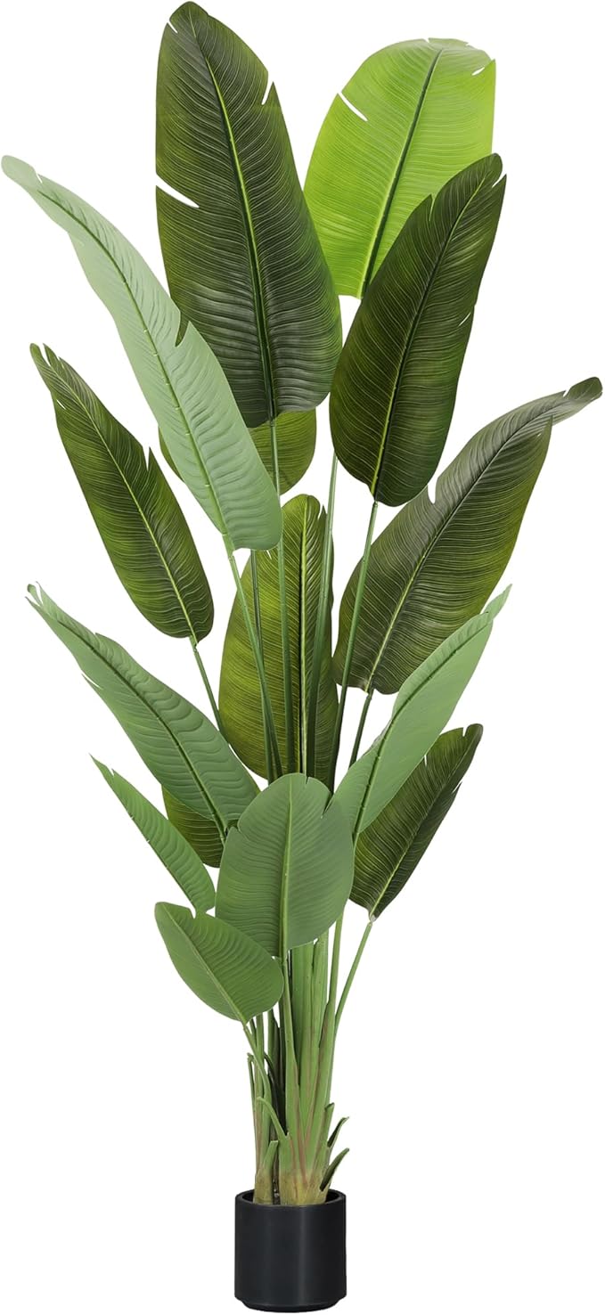 ProDeco Artificial Tree 6.6Ft Silk Bird of Paradise Large Big Fake Potted Plants Tall Faux Silk Floor Plants for Home Living Room Bedroom Office Decor Indoor Outdoor…
