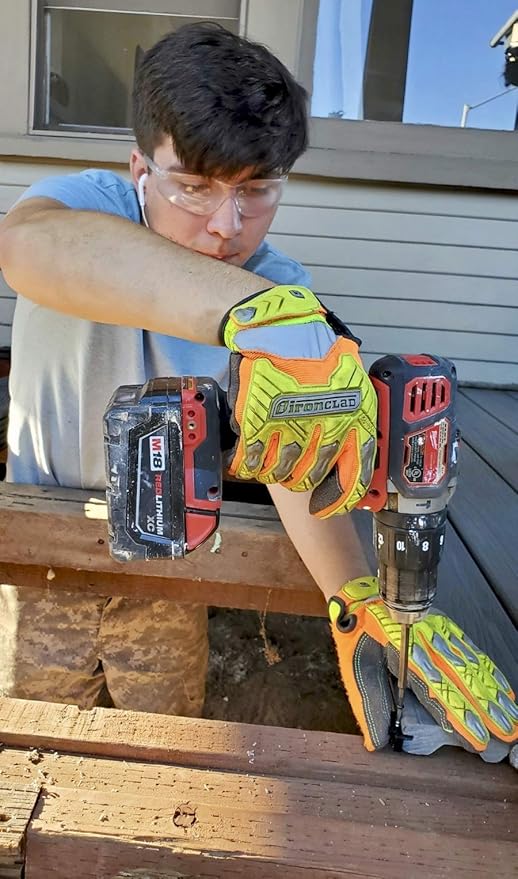 Ironclad Command Impact Work Gloves; Touch Screen Gloves Conductive Palm & Fingers, Impact Protection, Machine Washable