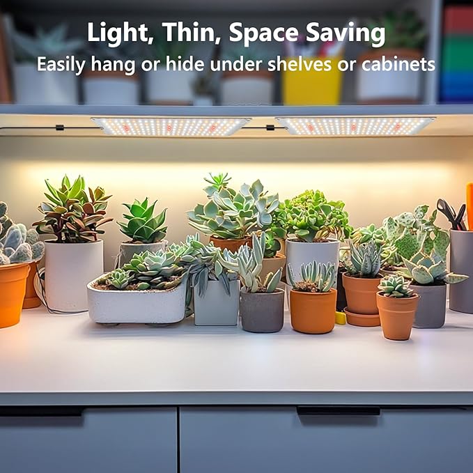 Garpsen Grow Light, 6000K Full Spectrum Plant Lights for Indoor Growing with Auto Timer 6/12/16H, 5 Dimmable Levels & 3 Color Modes, 552 LEDs Grow Lamp Panel for Seed Starting, Veg and Bloom(4Panels)