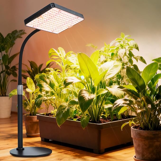 GroCruiser Table Top Grow Light for Seed Starting, Seedlings, Vegetable, Bonsai, 25 Watt Brightest Full Spectrum Desk Plant Lights for Indoor Growing, Adjustable Height 16"-24", Daisy Chain Function