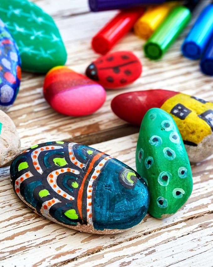 FAHAXIKI 40 lbs River Rocks Pebbles 1-2 Inch Polished Decorative Stones Natural Pebbles for Plants,Aquarium Gravel,Vase Fillers,Zen Garden & Succulent Bowl - Smooth Indoor/Outdoor Landscaping Stones