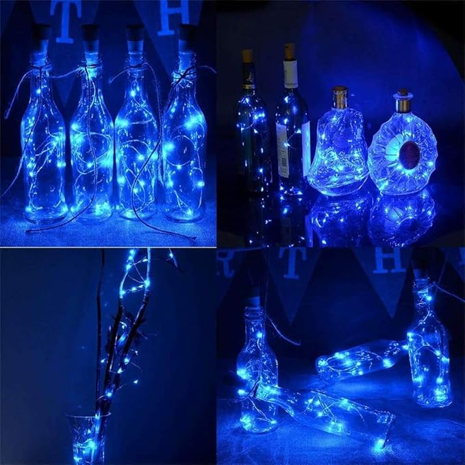 2 Pack Battery Operated Mini Led String Lights,Indoor Fairy Lights with Timer 6 Hours on/18 Hours Off for Halloween/Christmas Lighting Decorations,30 Count LEDs,10 Feet Silver Wire(Blue Color)