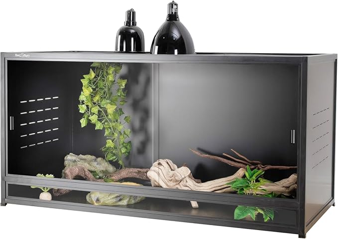 ToxiRium Reptile Terrarium 120 Gallon Large, PVC Enclosure Breeding Tank for Bearded Dragon Gecko Lizard Snake, Wide Breeding Lounge Vivarium Area with Ventilation, Suit for Juvenile to Adult Reptiles