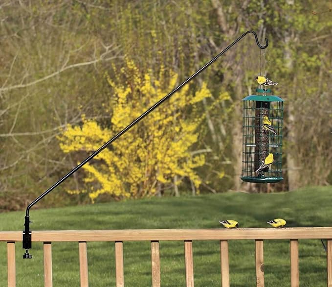 AshmanOnline Ashman Deck Hook (1 Pack, 49-Inch Deck Hook), Double Forged Solid Metal Single Piece Rod, Ideal for Bird Feeders, Plant Hangers, Coconut Shell Hanging Baskets, and Lanterns.