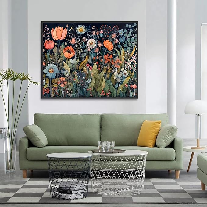 GemZono Diamond Painting Kits for Adults, Flower 5D Diamond Art Kits for Beginner DIY Full Drill Diamond Dots Crystal Craft Kits for Home Wall Decor Gifts 11.8x15.7 inch