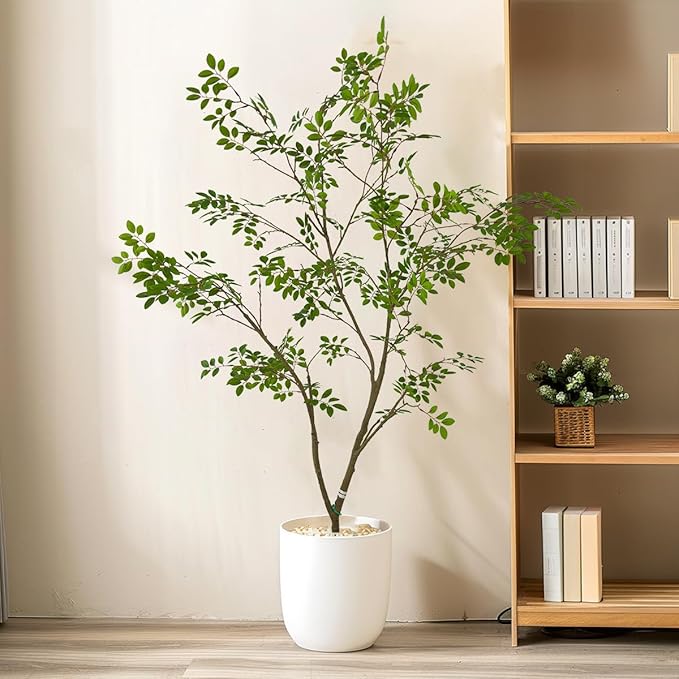 AfanD Artificial Elm Tree Faux Elm Tree 6ft Tall Fake Plant in Pot Fake Silk Tree Faux Plants Indoor