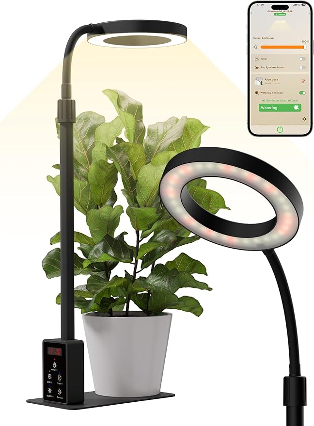 Professional LED Full Spectrum Grow Light for Indoor Plants, Hydroponic Growing System C038 (Black, 12W)