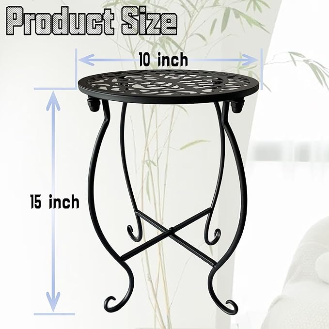EKINIYAR Plant Stand Indoor Outdoor, Metal Plant Stand for Indoor Plants Iron Art Flower Pot Holder Stand Decoration Shelf Racks for Single Planter Use in Garden Patio Corner 1 Count