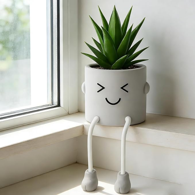 guowanpp Cute Artificial Fake Plants Mini Succulents Plants in pots for Desk Decorations Bathroom Desk Shelf Potted Plants Office Faux Small Plants Decor Accessories 1PCS