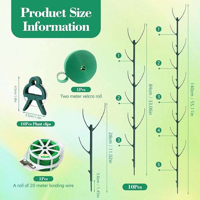10pcs Stackable Monstera Plant Support,Plant Stakes for Indoor and Outdoor Plants Use,for Garden Stakes for Pothos, Philodendron & Vine Plants