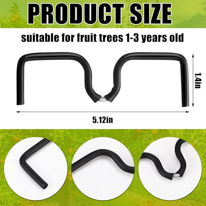 50 Pcs Fruit Branch Spreader 5.12 Inch Fruit Tree Limb Spreader with Plastic Hose Wrapped Iron Wire, Open Angle Pull Branch Stereotyped Tying Bending Farm Tools
