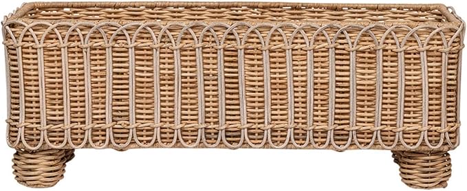 Juliska Provence Rattan Rectangular Planter - Whitewash
