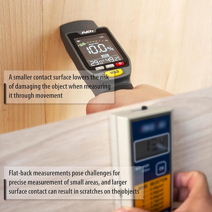 NDI 6 in 1 Non-invasive Moisture Meter Pinless Humidity Sensor Drywall/Gypsum Board/Cement Board/Cork/Hardwood/Mildew Index