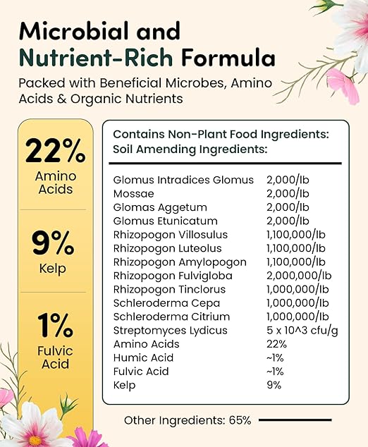 ByFlower Water-Soluble for Plant 1 lb - Organic Fertilizer Enhances Soil Quality for Thriving Plants - Vegan, Garden Fertilizer Supports Healthy Growth