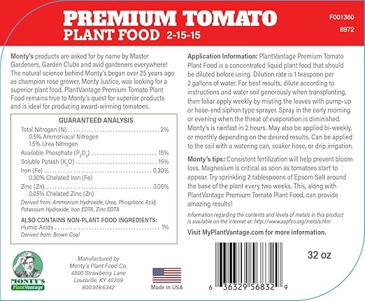 PlantVantage Concentrated Tomato Plant Food – Liquid Fertilizer with Humic Acid & Zinc, Liquid Plant Food Supporting Strong Roots, Bigger Blooms & Higher Yields, Easy Root Feed or Foliar Spray – 1 Gal