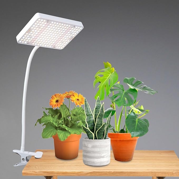 JINHONGTO Clip Grow Light LED Full Spectrum UV IR, 25 Watt Veg Seed Starting Seedlings Bonsai Houseplant Plant Light, 2000 Lumen Brightest Grow Lights for Indoor Plants