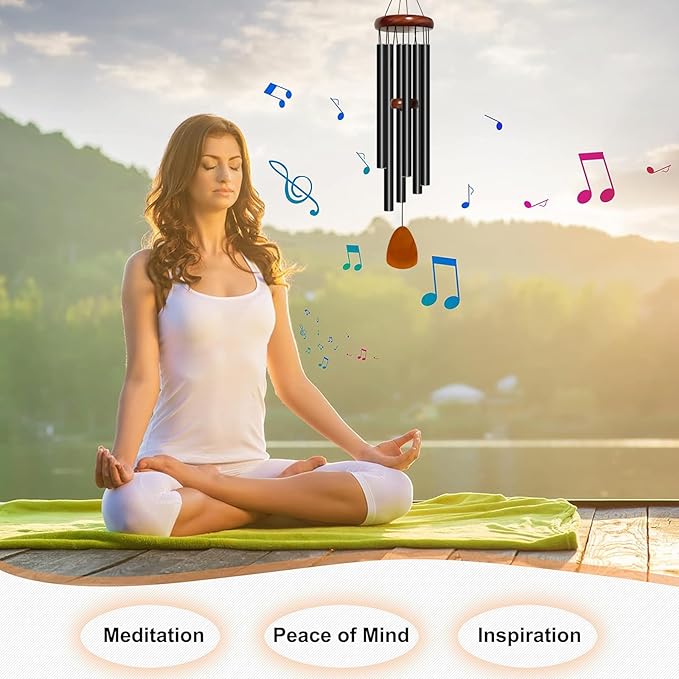 Bursvik Wind Chime for Outside, 32 inch Aluminium Metal Wind Chimes, Relaxing Soothing Wind Chimes Outdoor, Decoration for Garden, Patio, Yard, Home, Gift for Mother's Day, Birthday(Waterdrop)