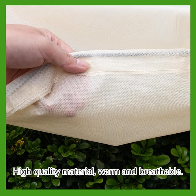 DINGBAI Plant Cover Freeze Protection, Winter Plant Covers, Plant Frost Cover, Tree Plant Freeze Protection Covers, Planter Plant Winter Frost Blanket with Zip Drawstring,3 Pack (31.4x13.7x13.7INCH)