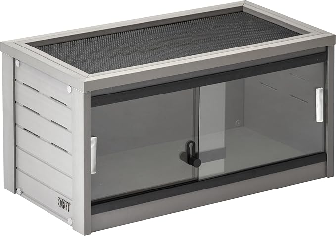 New Age Pet ECOFLEX Small 24" Reptile Habitat Enclosure, Glass Front Terrarium for Snakes, Lizards & Tortoises, in Maple or Grey, Easy to Clean, Front Access Design