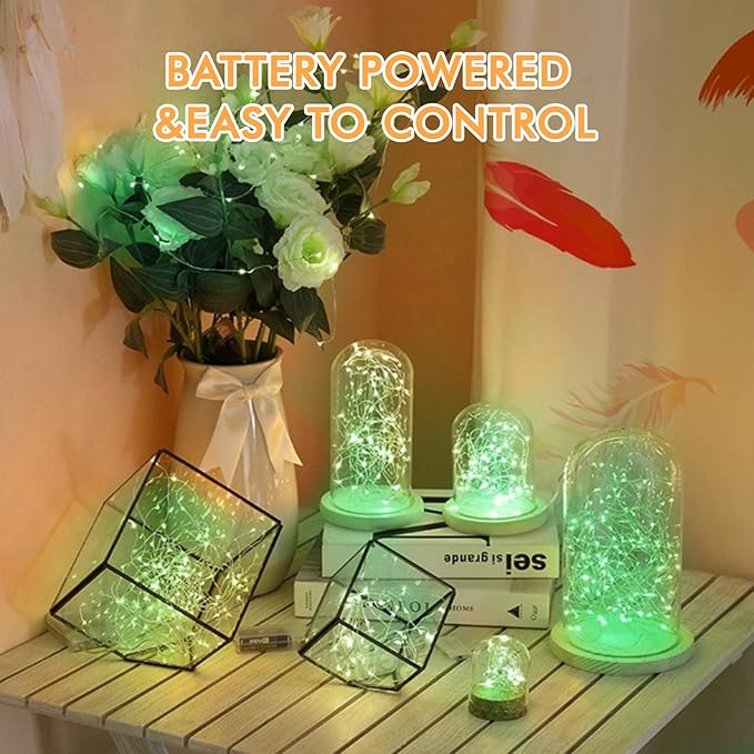 Bexdir 12 Pack Fairy Lights Battery Operated String Lights，7FT 20LED Waterproof Silver Wire Christmas Lights Outdoor,Firefly Mini Lights for Bedroom Party Birthday Wedding Home Decor