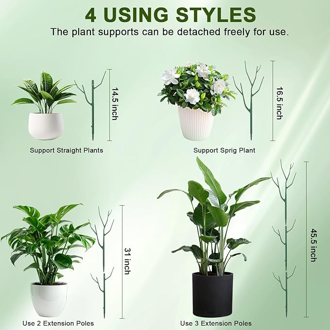 Qaobo 5 Pack Stackable Plant Support Stakes, Climbing Plant Support Structures for Monstera, Pothos, Philodendron Garden Plant Stakes for Indoor Outdoor Plants