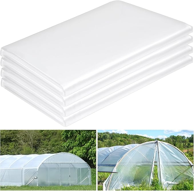 10 x 40 FT Clear Greenhouse Plastic Sheeting, 6 Mil Polyethylene Film Heavy Duty, Water Sun Frost Wind Dust Resistant Winter Hoop House Toughness Plastic Cover for Farming, Gardening, Agriculture,DIY