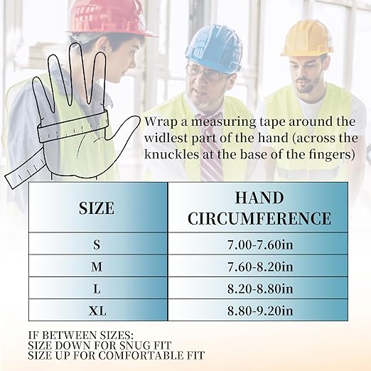 JUMPHIGH Work Gloves for Men 2 Pairs, Multi-Functional Light Duty Mechanic Gloves, Outdoor, Garden, Performance Fit, Touch Screen, Abrasion Resistant (XL)