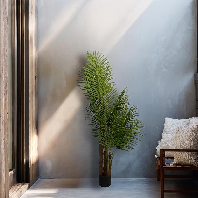 XBrand 59.1-Inches Artificial Palm Tree in Pot for Indoor Outdoor Home Office Store, Great Housewarming Gift
