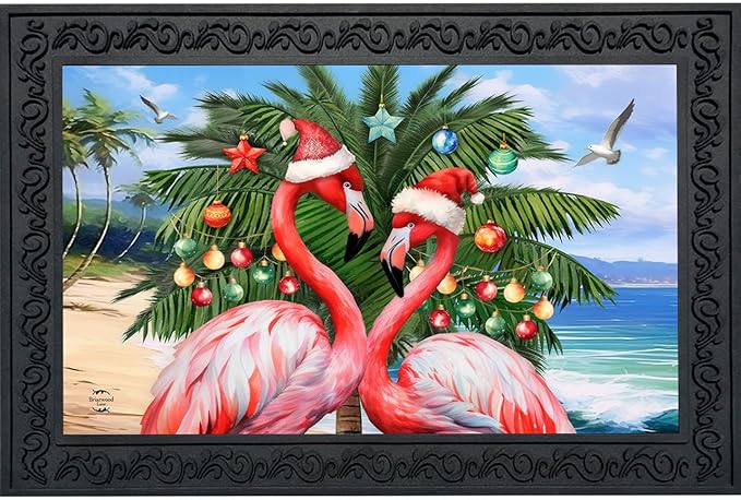 Briarwood Lane Festive Flamingos Doormat