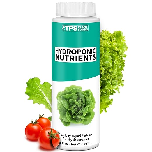 Hydroponic Nutrients for Edible Plants, One Part Complete Liquid Plant Food for Hydroponic Systems, 8 oz (250mL)
