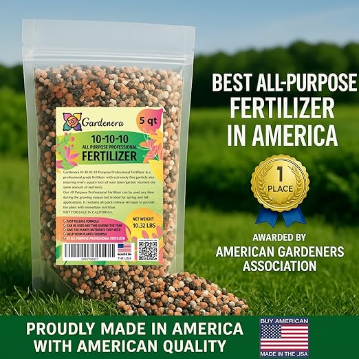 𝐁𝐄𝐒𝐓𝐒𝐄𝐋𝐋𝐄𝐑 10-10-10 Plant Fertilizer Slow Release | 10 10 10 All Purpose Fertilizer for Fruit Trees, Evergreens, Vegetables, Arborvitae, Fig Trees, Shrubs, Pines, Oaks, Flowers [5 Quarts]