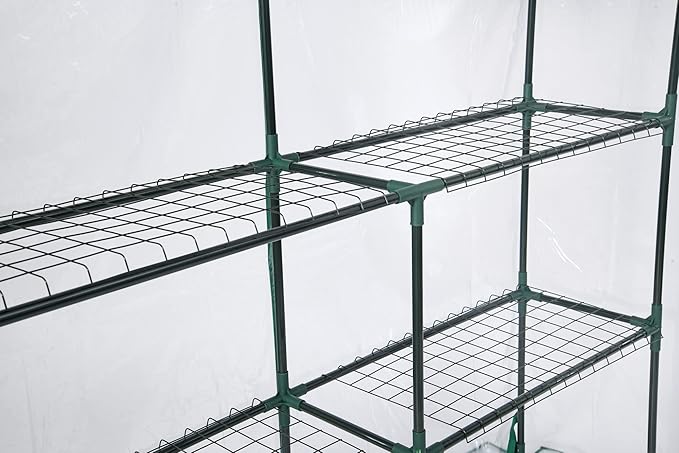 Miracle-GRO 4'8" x 4'8" x 6'5" All-Season Small Walk-in Greenhouse with 8 Wire Shelves for Outdoors, Easy-Access and Durable, Translucent