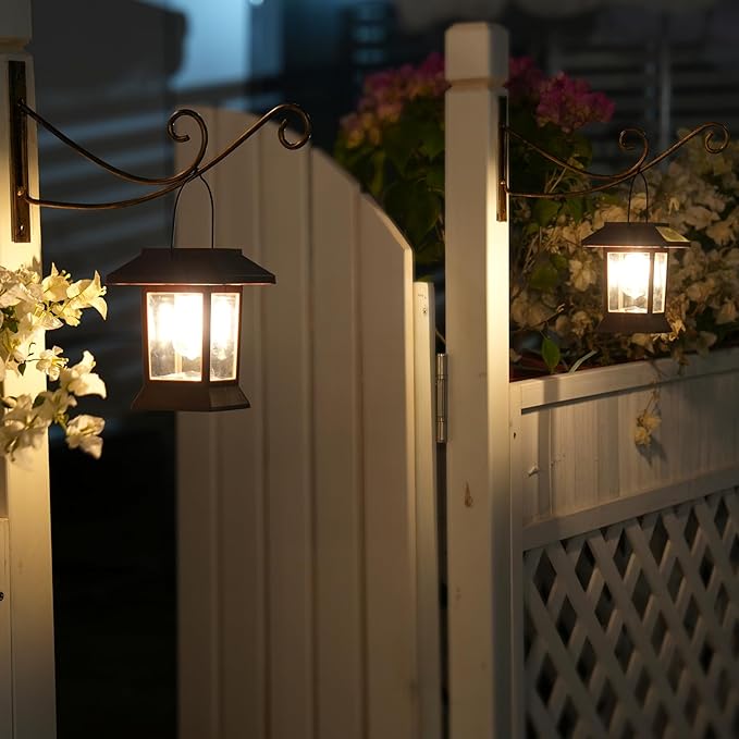 Glosola 6Pack Solar Pathway Lights Outdoor Waterproof IP65, Brown Solar Lights Outdoor with Hook Upgraded 1000mAH Battery, Up to 12Hrs, Auto On/Off, Garden Decor for Yard, Driveway, Walkway (Bulb)