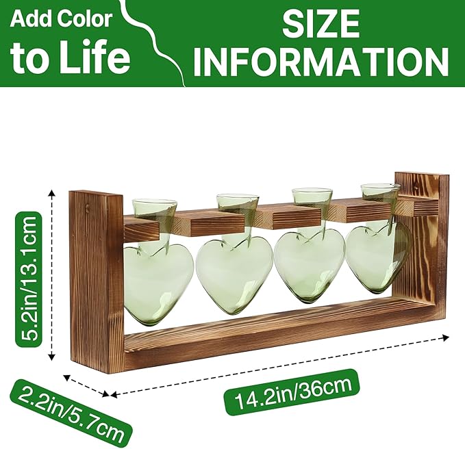 CYZglass Plant Propagation Stations Heart Plant Terrarium Kit Gift for Women Plant Lover Glass Vases
