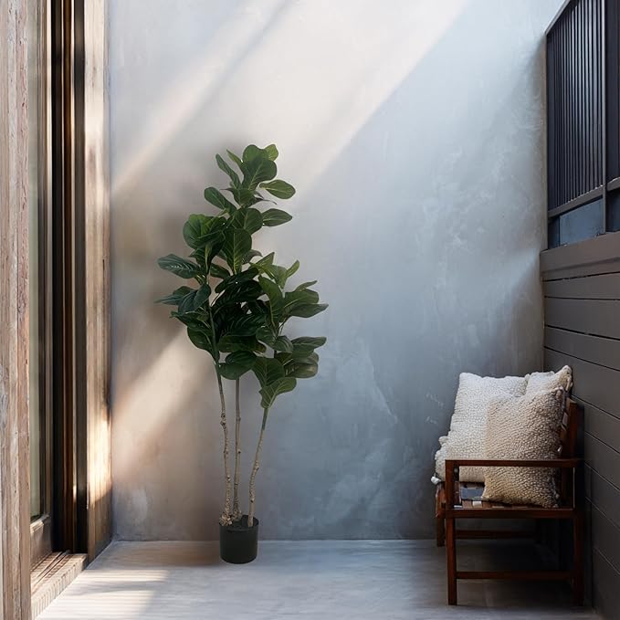 XBrand 59.1" Artificial Fiddle Leaf Fig Tree