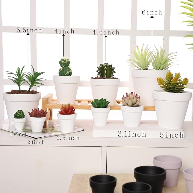 Yishang 1.9 Inch Tiny White Terracotta Pots Pack of 36-Small Mini White Clay Pots with Drainage Holes Flower Nursery Terra Cotta Planter for Tiny Cactus,Herb,Succulent Plants,Crafts