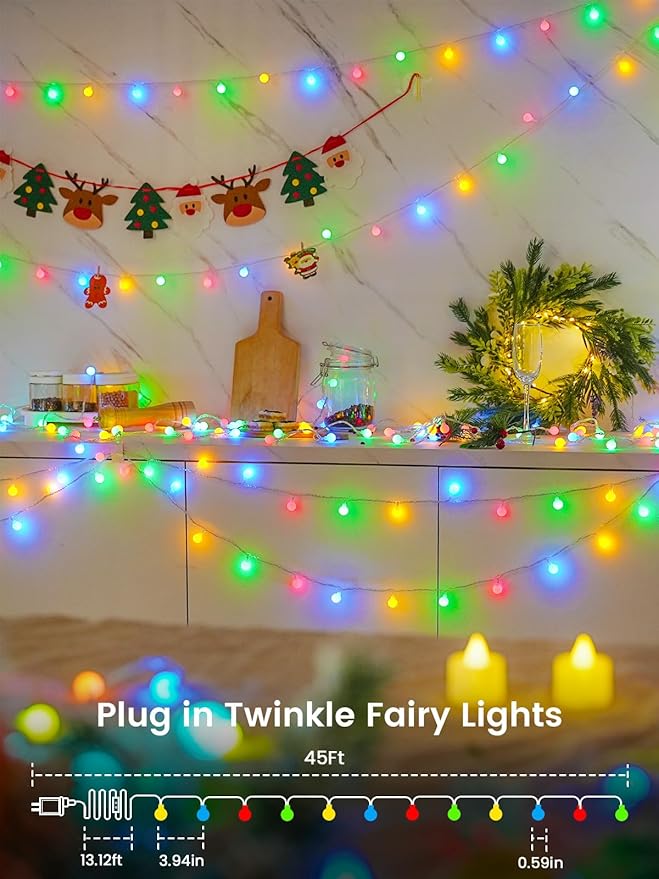 2026 New 46ft Smart Color Changing Easter Lights Outdoor Indoor | 100 LED RGB Globe Pastel String Lights App Control with Remote & Timer, Fairy Light Plug in Waterproof Easter Decor Girl's Bedroom