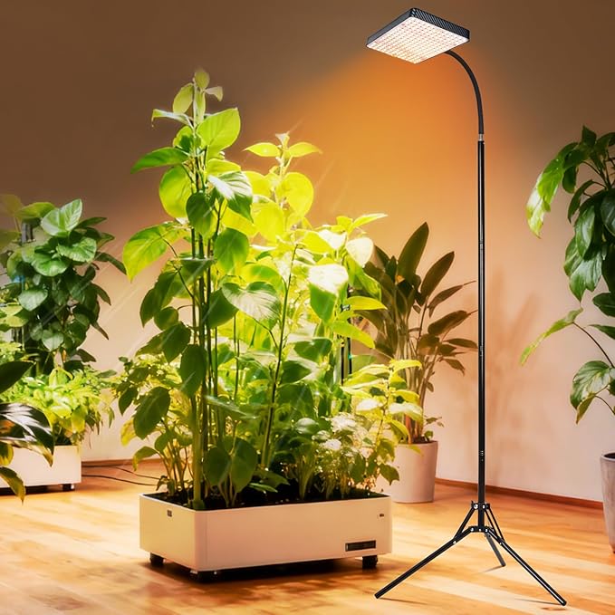 GroCruiser Tall Bonsai Tree Grow Light with Stand, 25 Watt Standing Plant Growing Lamps for Large Houseplants, Adjustable 12"-48" Tripod Stand Grow Light, Daisy Chain Function, On/Off Switch