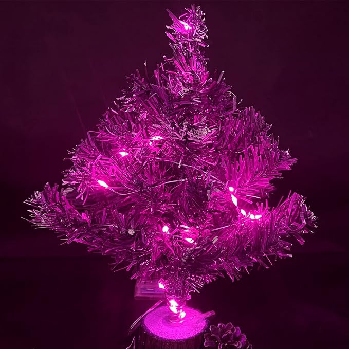 with Timer Function Battery Operated Dewdrop Led Lights,Mini Fairy Lights for Home Parties Christmas/Halloween Holiday Decoration,6 Hours on/18 Hours Off,30 LEDs,10 Feet (Pink, 2)